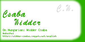 csaba widder business card